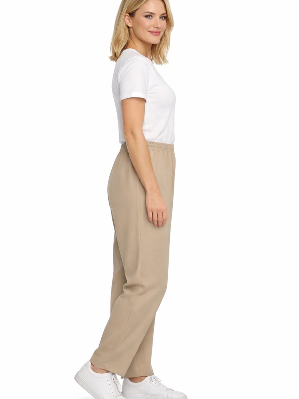 Alfred Dunner Plus Size 22W Classic Pull-on Straight-Leg Short Length Pants/Tan/
